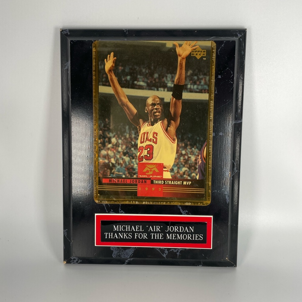 1993 Upper Deck Michael Jordon Mr. June Trading Card and Plaque